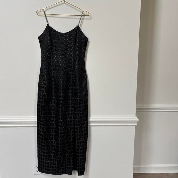 Vintage Jessica McClintock Long Slit Dress Bodycon 90s / Y2K Sz S - Picture 4 of 8